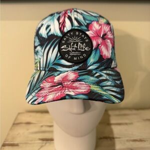 Salt Life State of Mind Kids Floral Cap - Blue and Pink